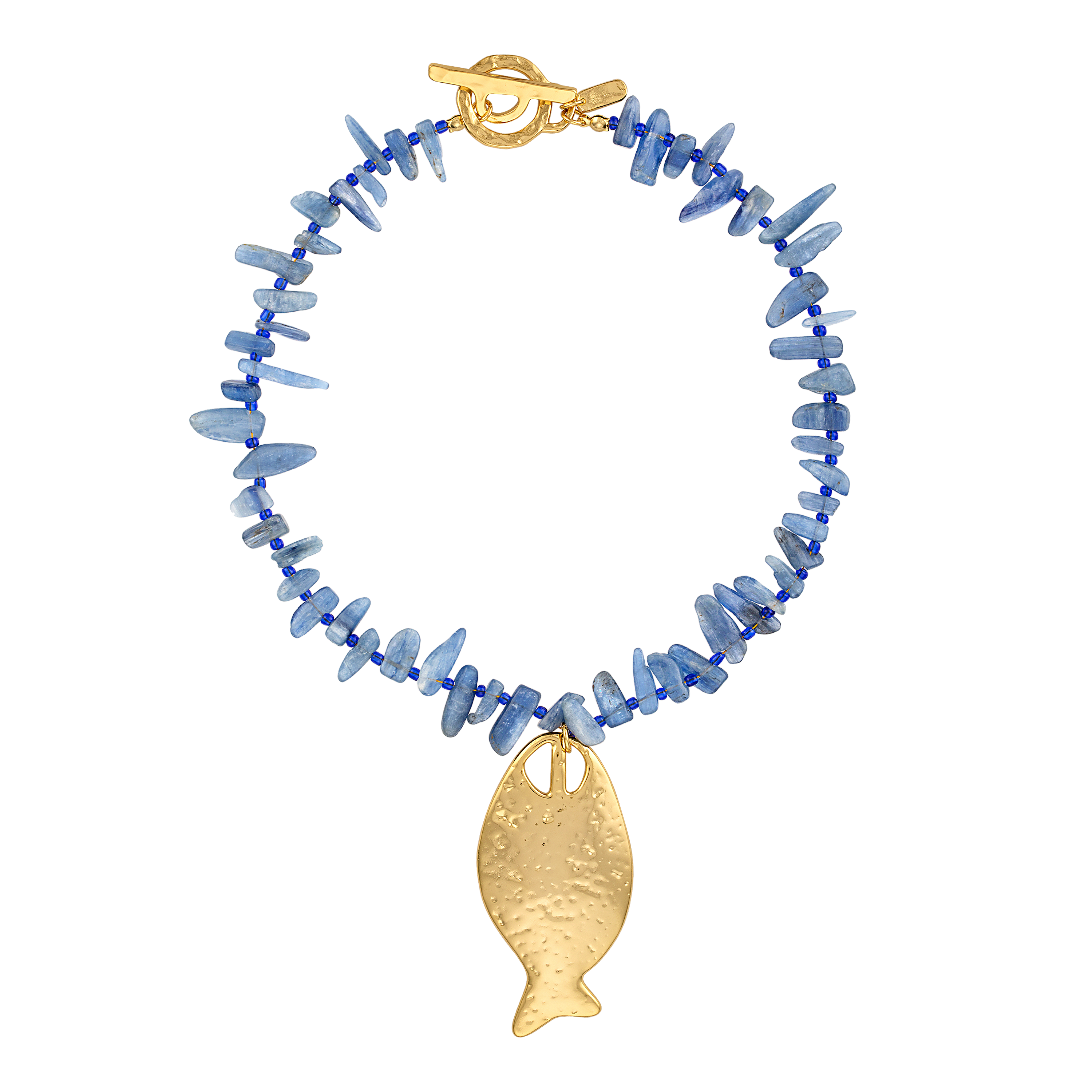 Blue Gemstone Fish Necklace – LOGAN TAY
