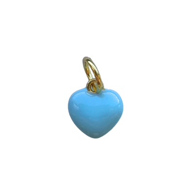 Mini Blue Ceramic Heart Charm