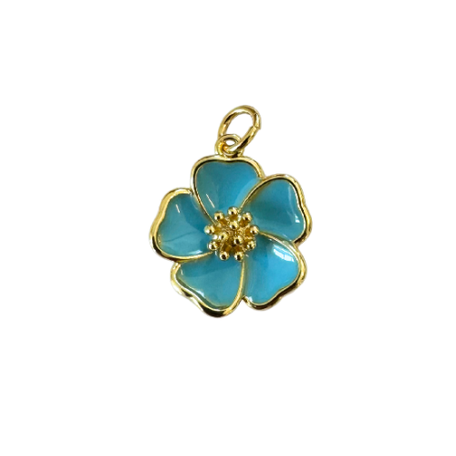 Tiffany Blue Rose Charm