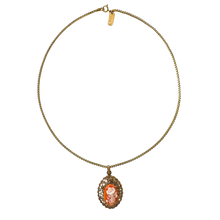  Vintage Orange Pendant Necklace