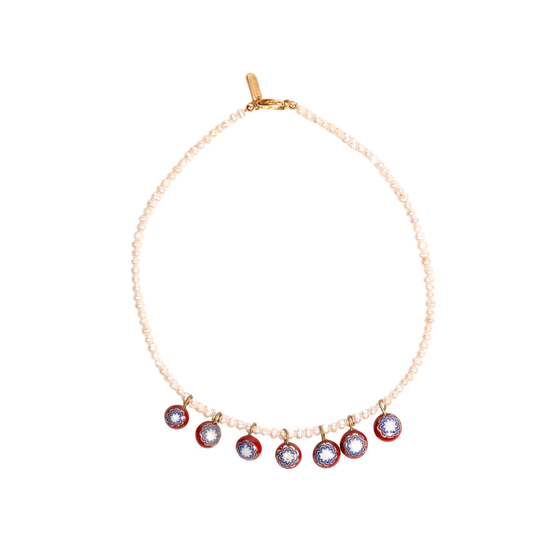 Red Drop Pearl Necklace