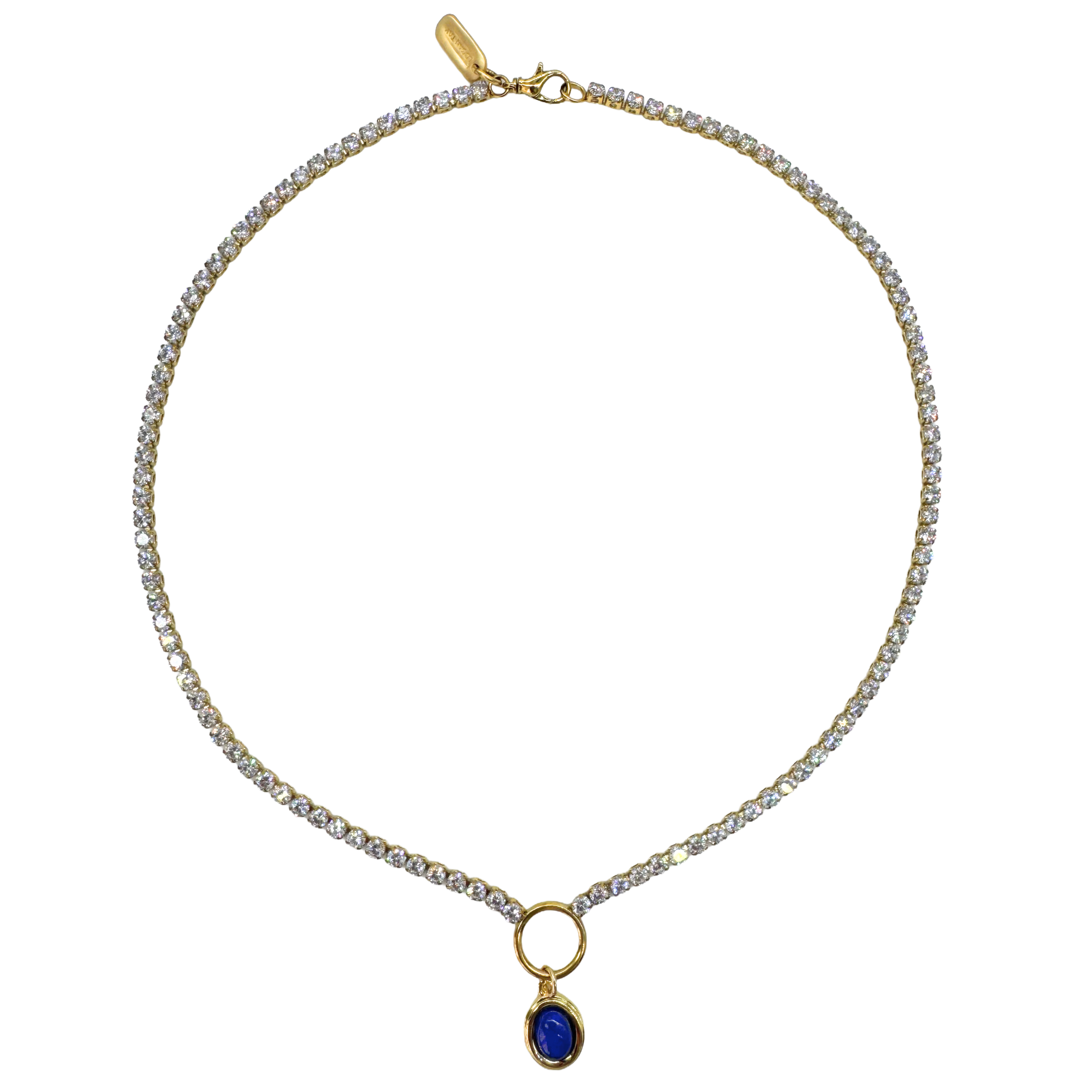 Blue Gemstone Tennis Necklace