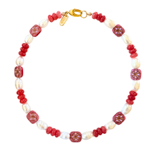  Rose Pink Beaded Pearl Necklace
