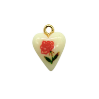 Flower Heart Charm