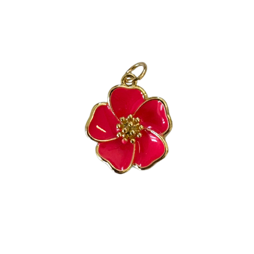 Dark Pink Rose Charm