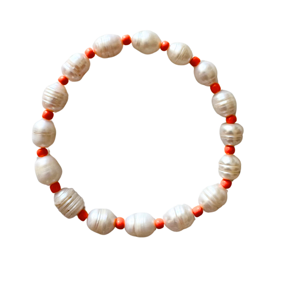 Orange Pearl Anklet