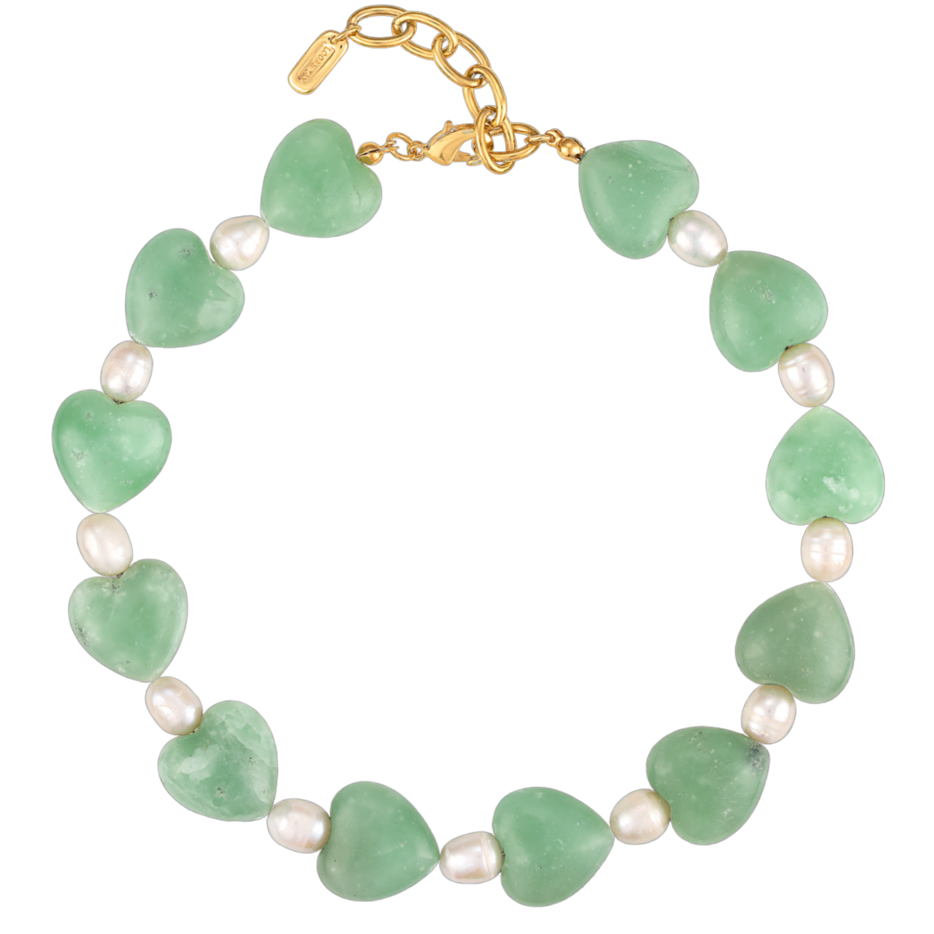 Aqua Heart Stone Necklace