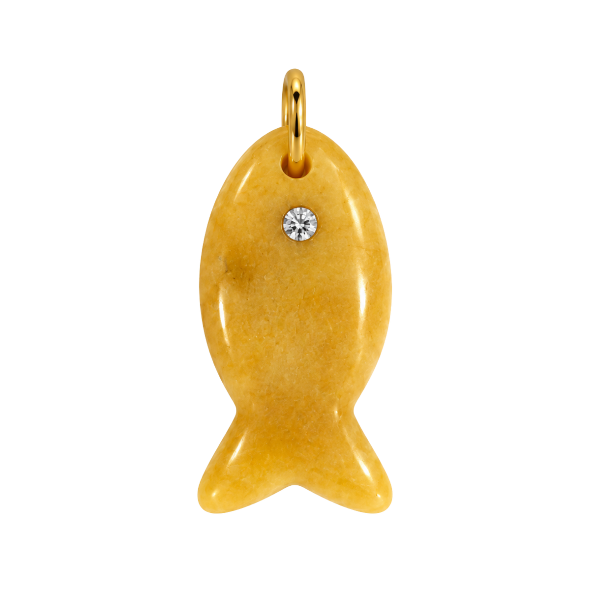 Yellow Gemstone Fish Charm