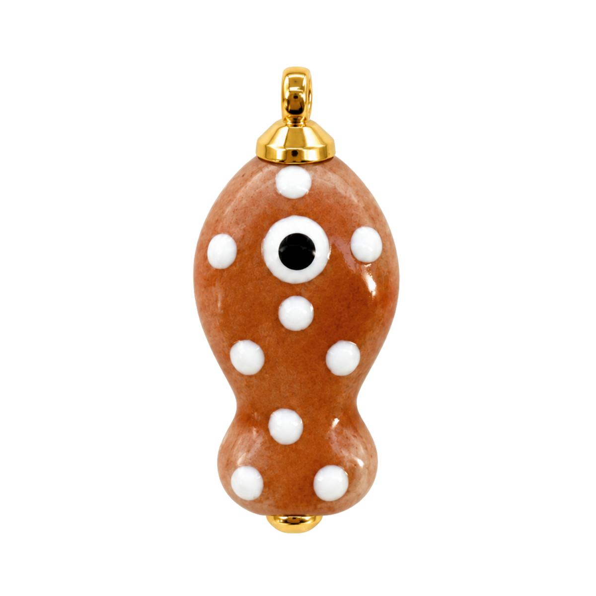 Brown Polka Dot Fish Charm