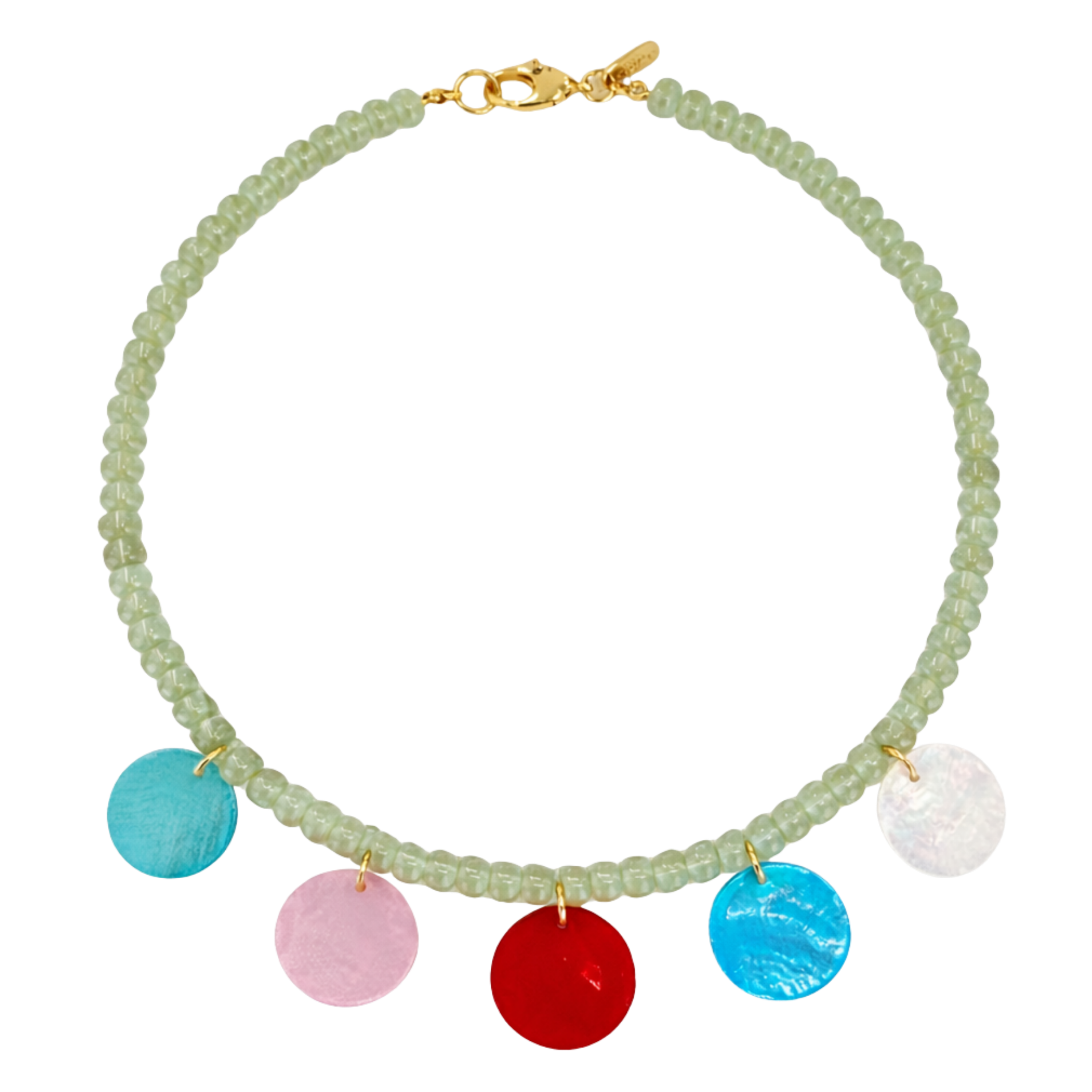 Pastel Disc Beaded Necklace