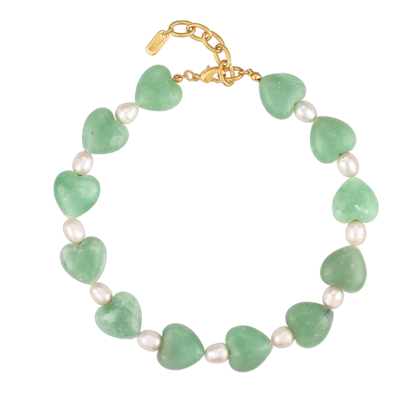 Aqua Heart Stone Necklace – LOGAN TAY