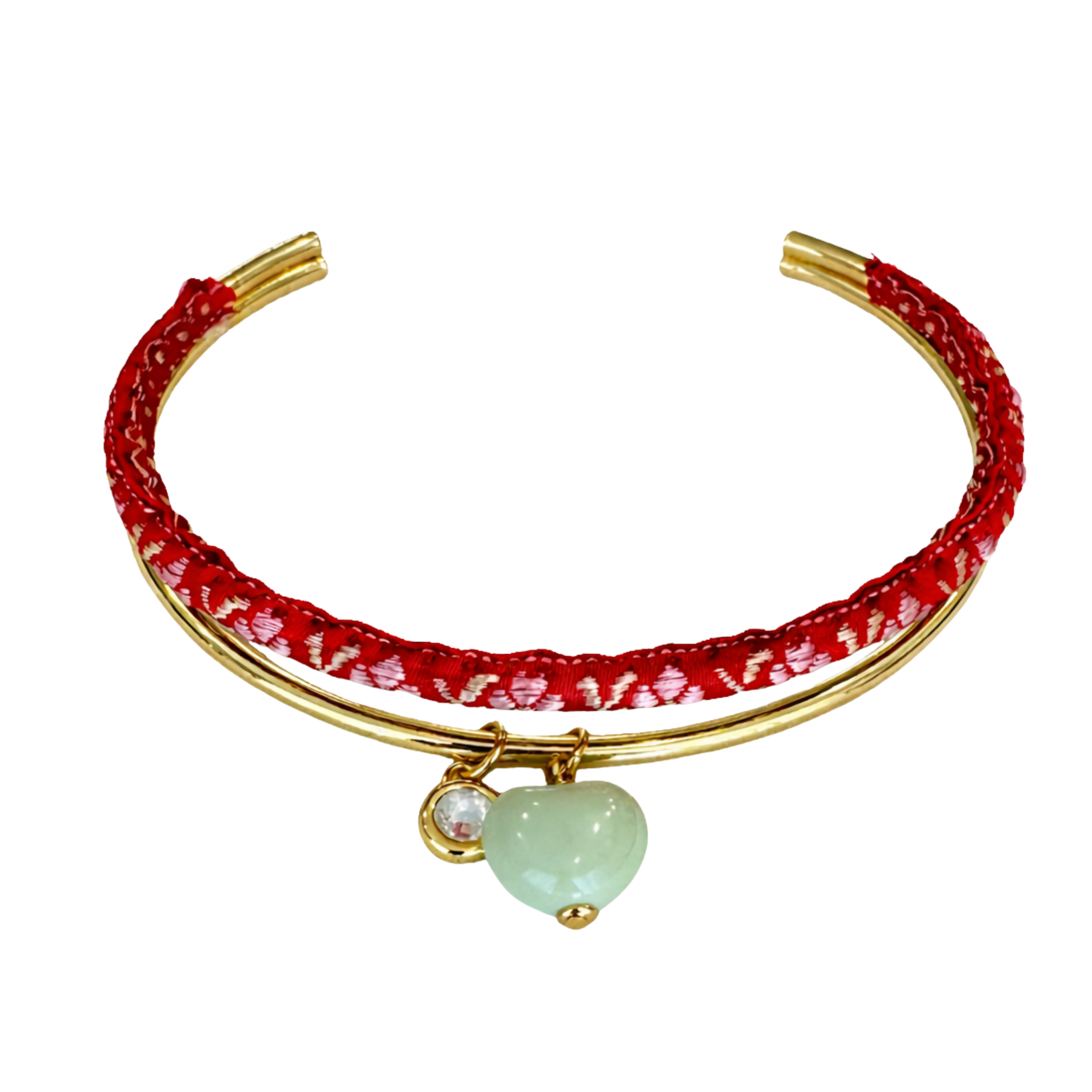 Red Fabric Stacked Collar