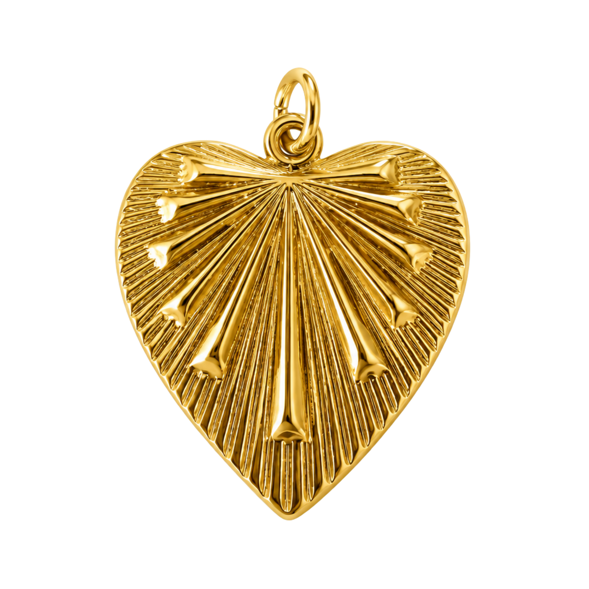 Radiating Sun Heart Charm
