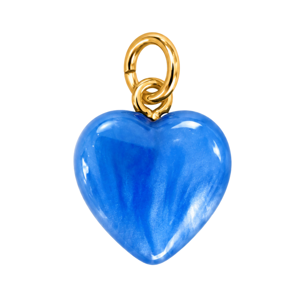 Blue Shimmer Heart Charm