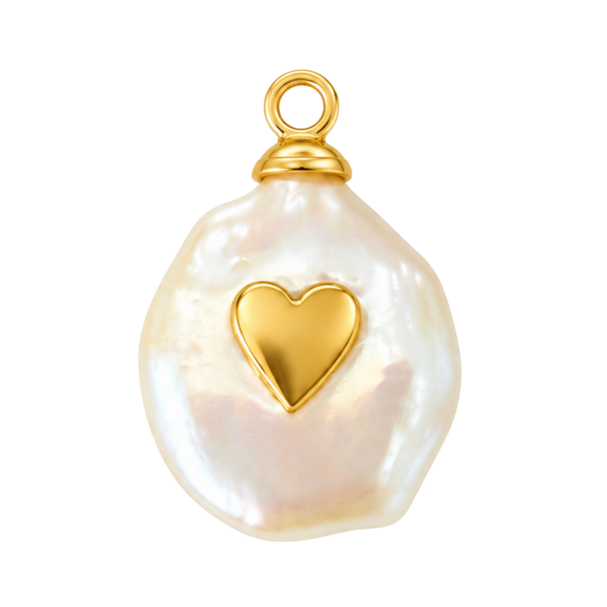 Pearl Gold Heart Charm