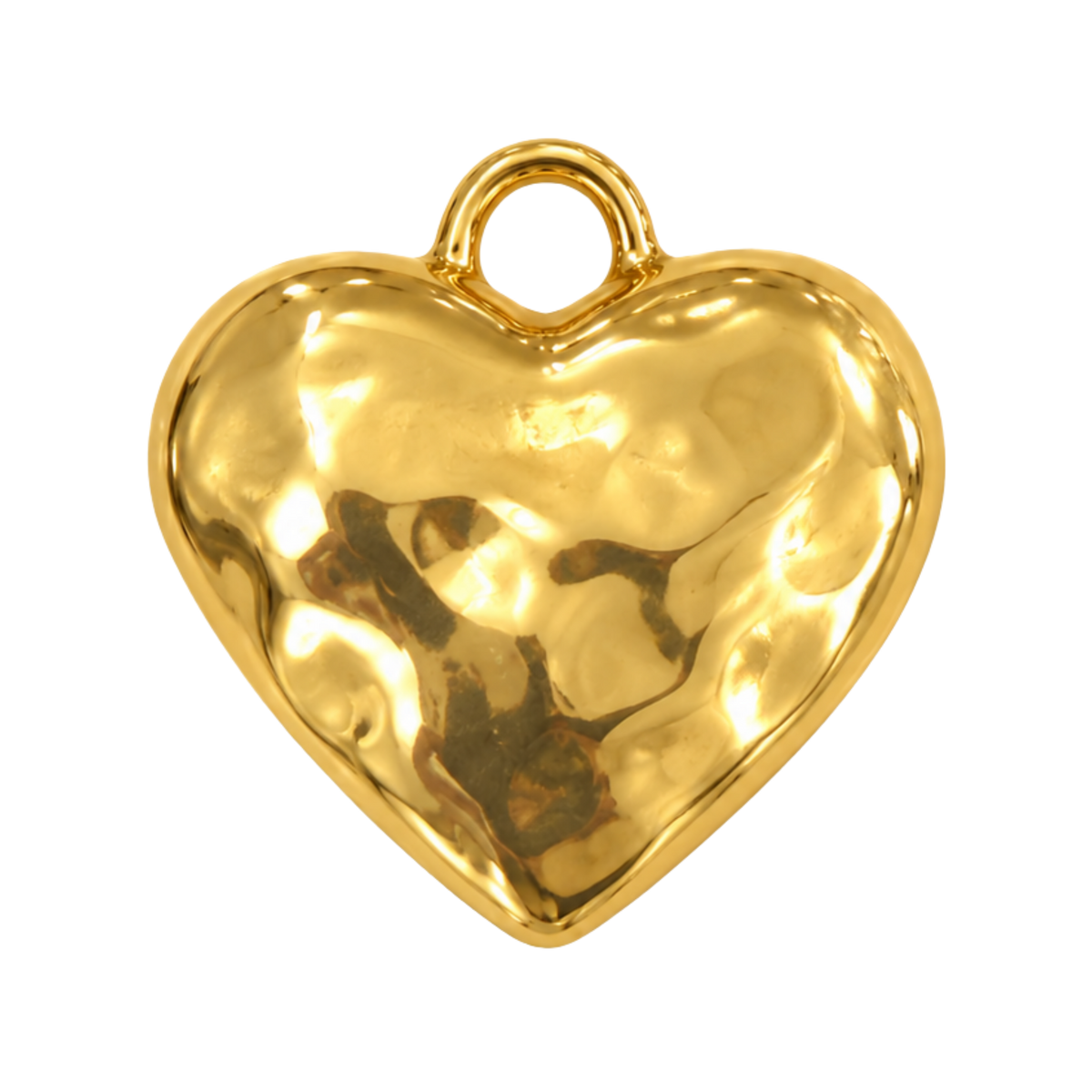 Big Hammered Heart Charm