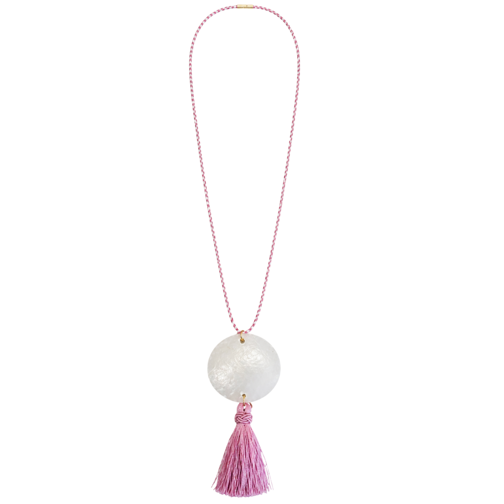 Pink Tassel Shell Necklace