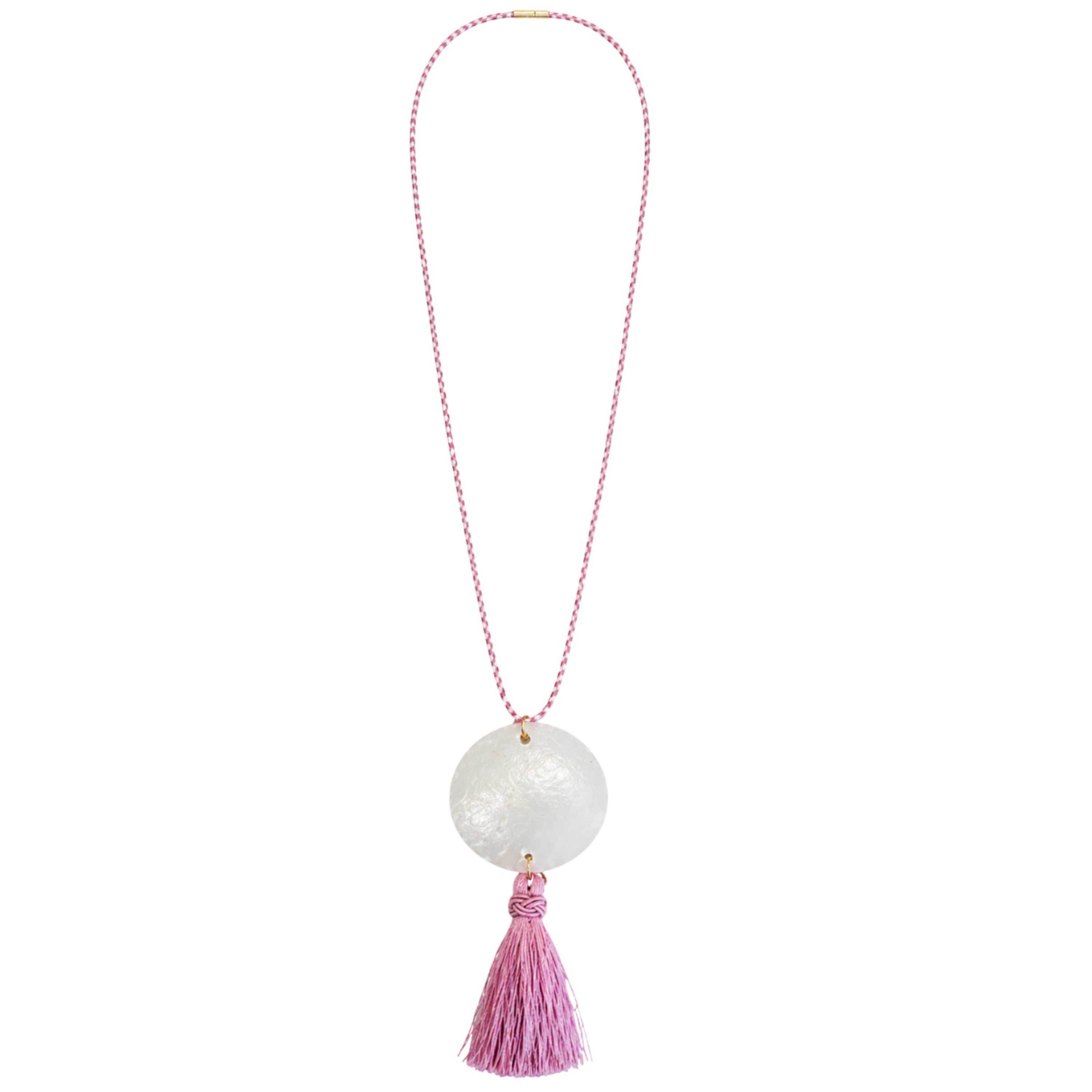 Pink Tassel Shell Necklace