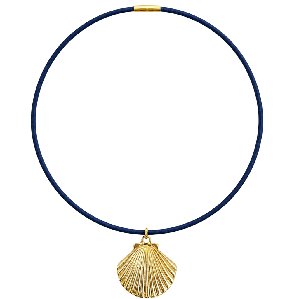 Gold Shell Cord Necklace