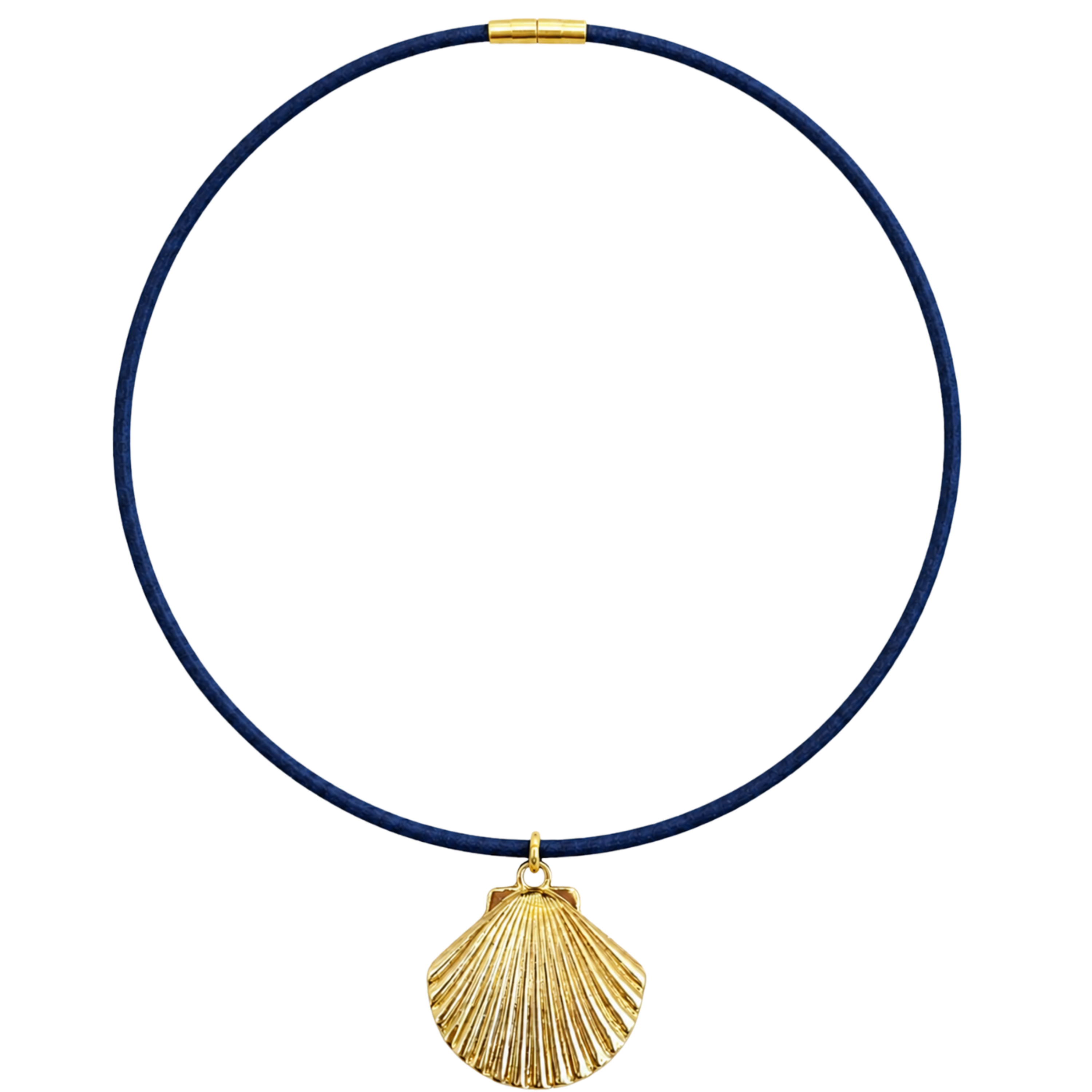 Gold Shell Cord Necklace