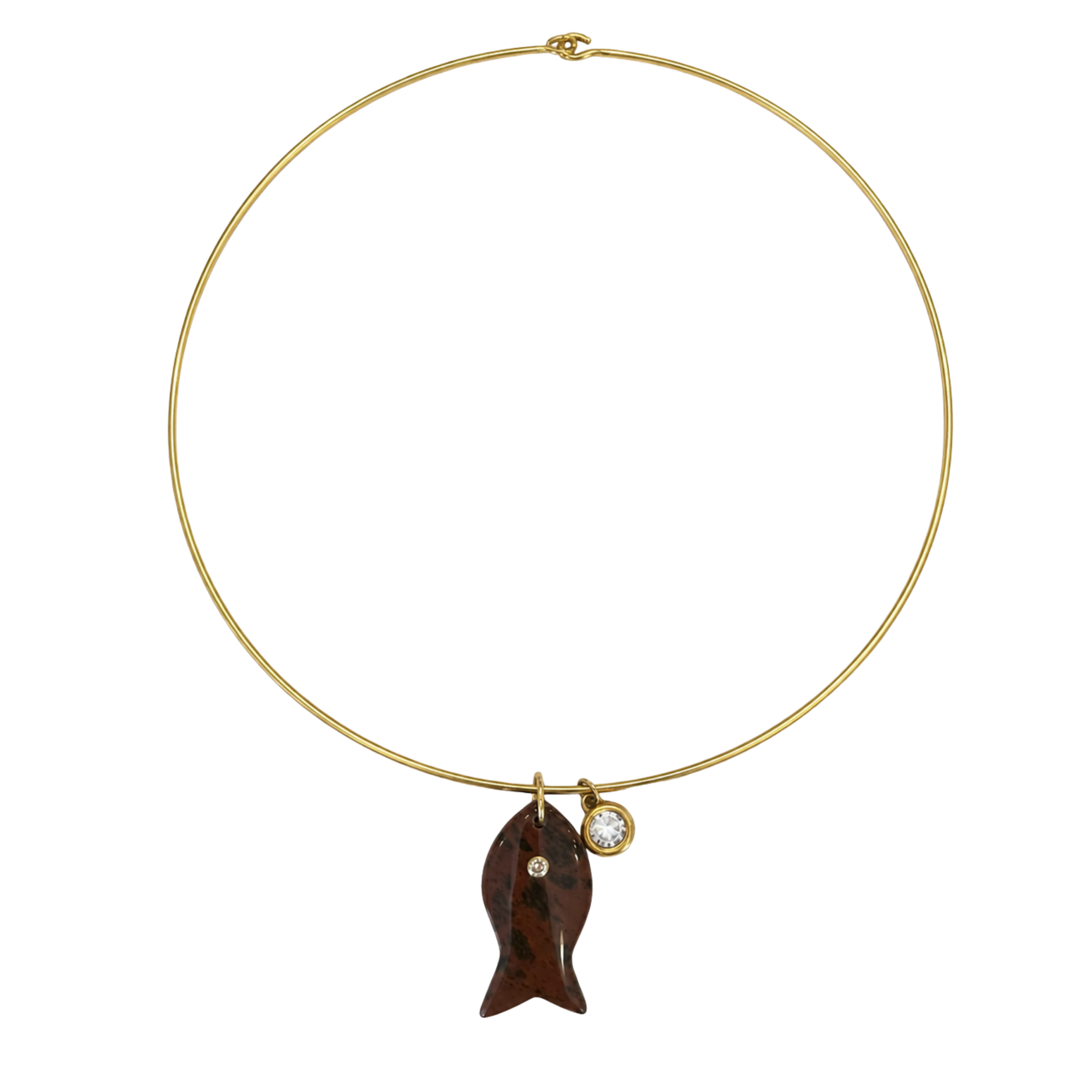 Brown Gemstone Fish Collar