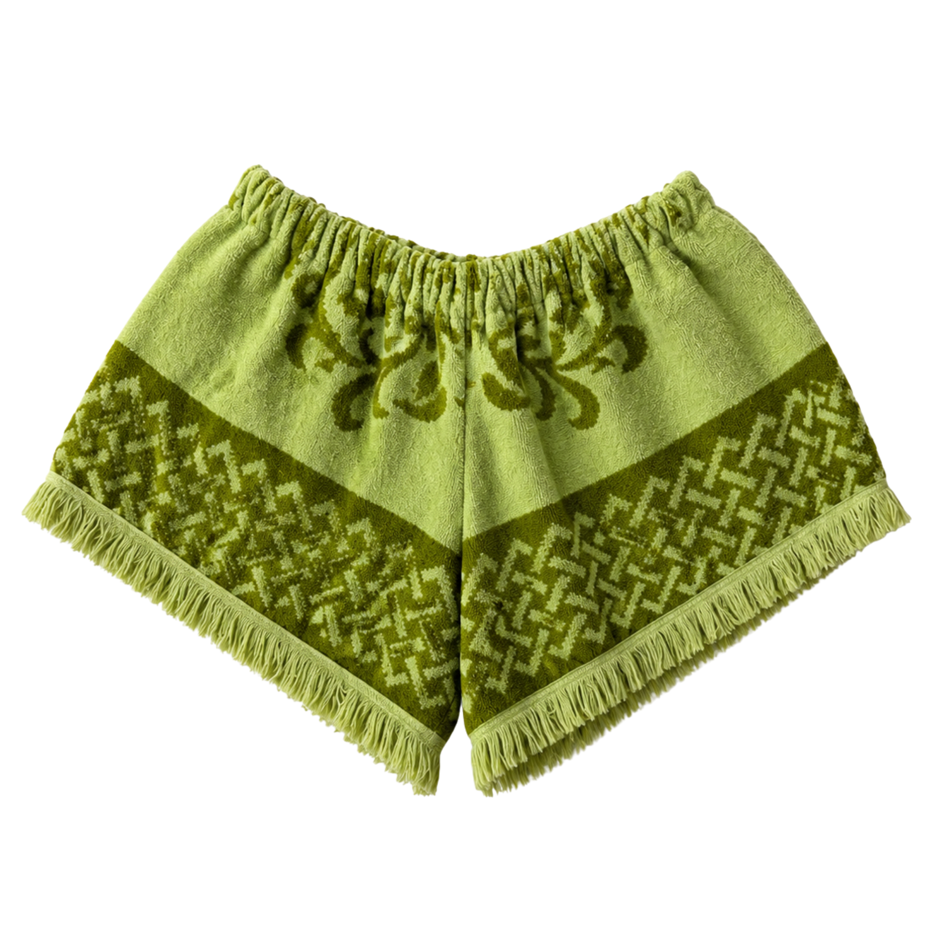 Olive Break Fringe Shorts