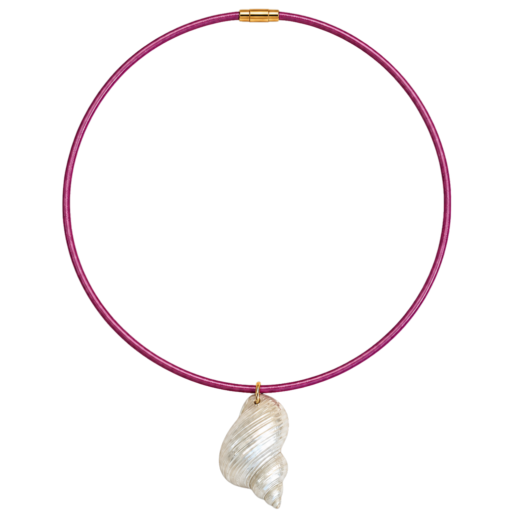 Pink Cord Shell Necklace