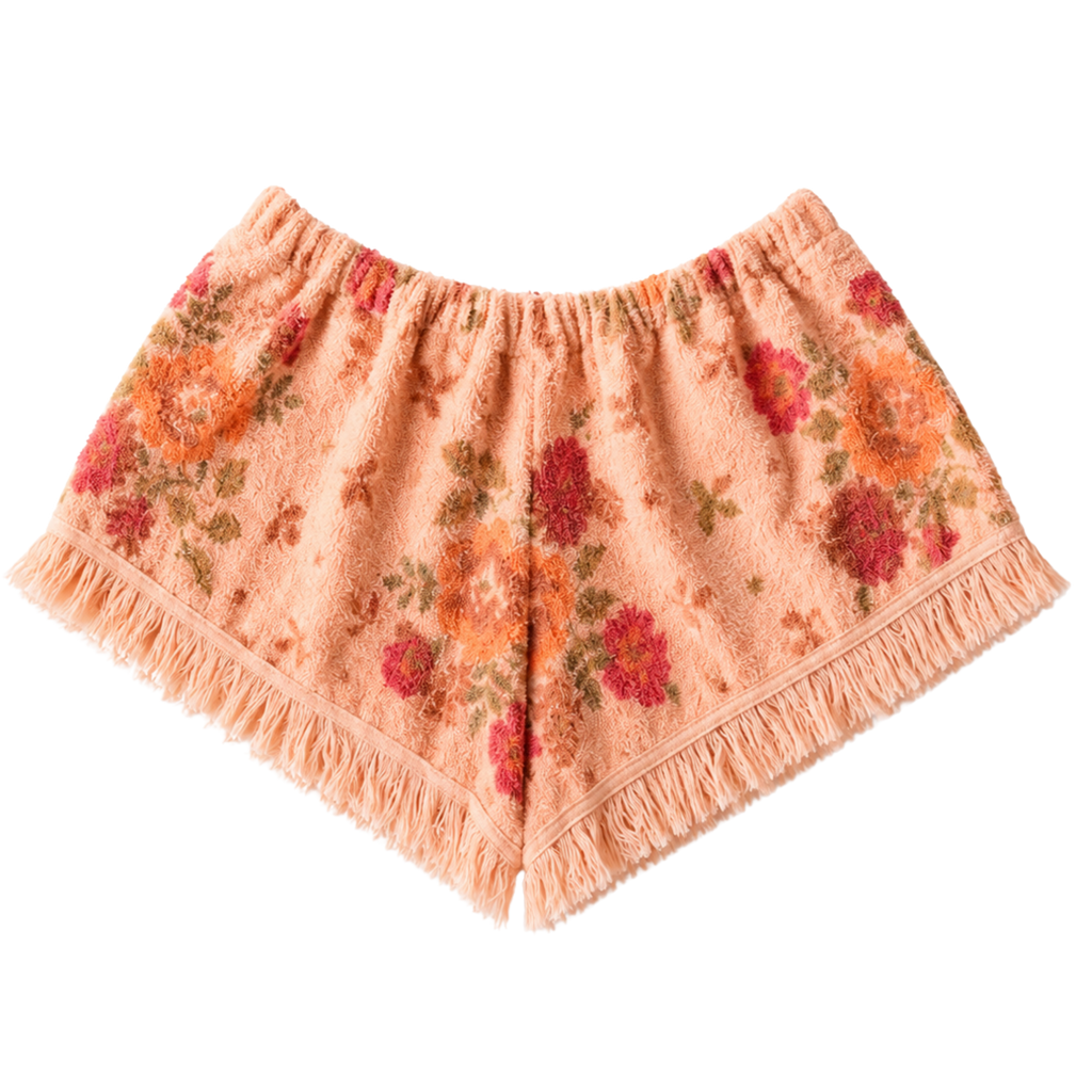 Peach Fizz Fringe Shorts