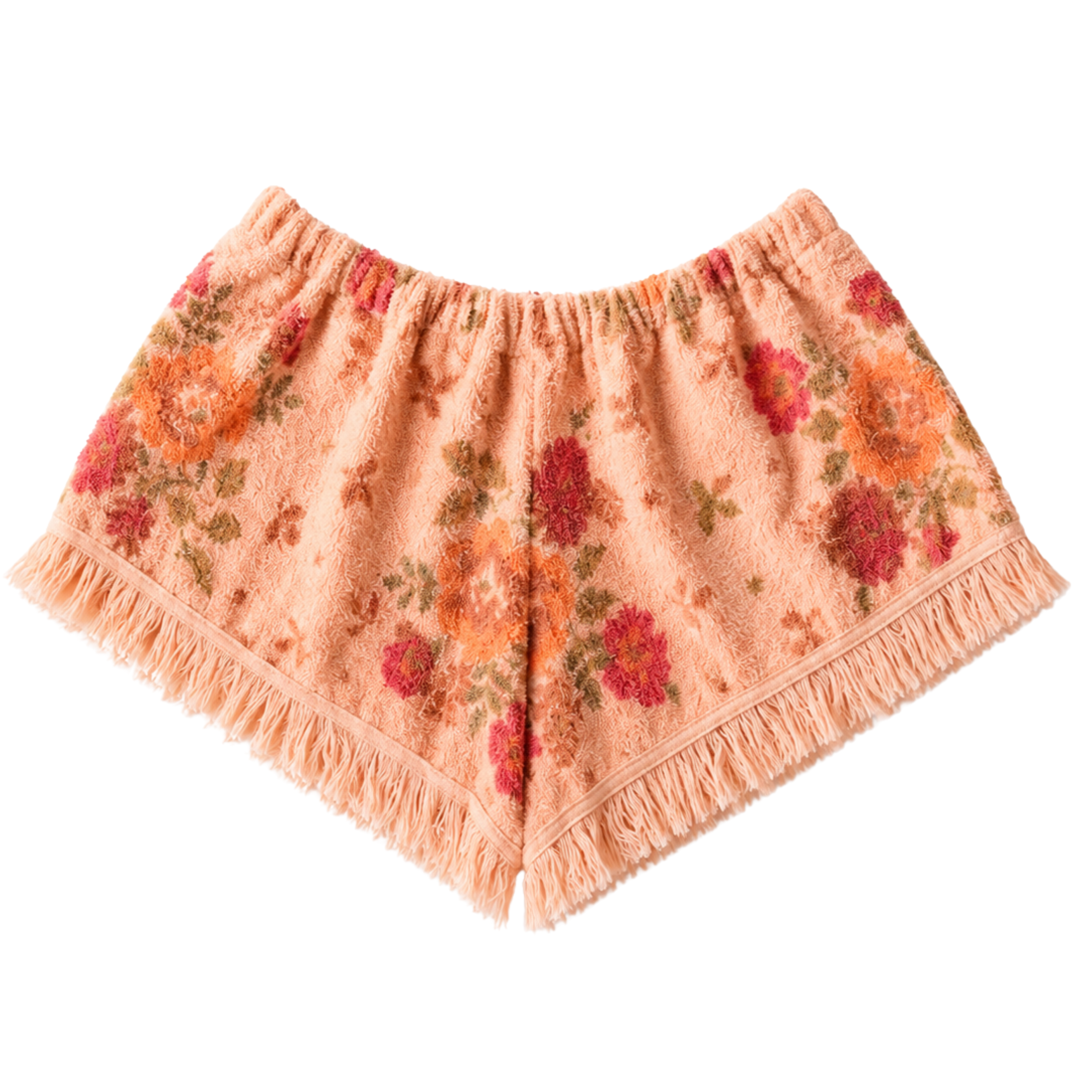 Peach Fizz Fringe Shorts
