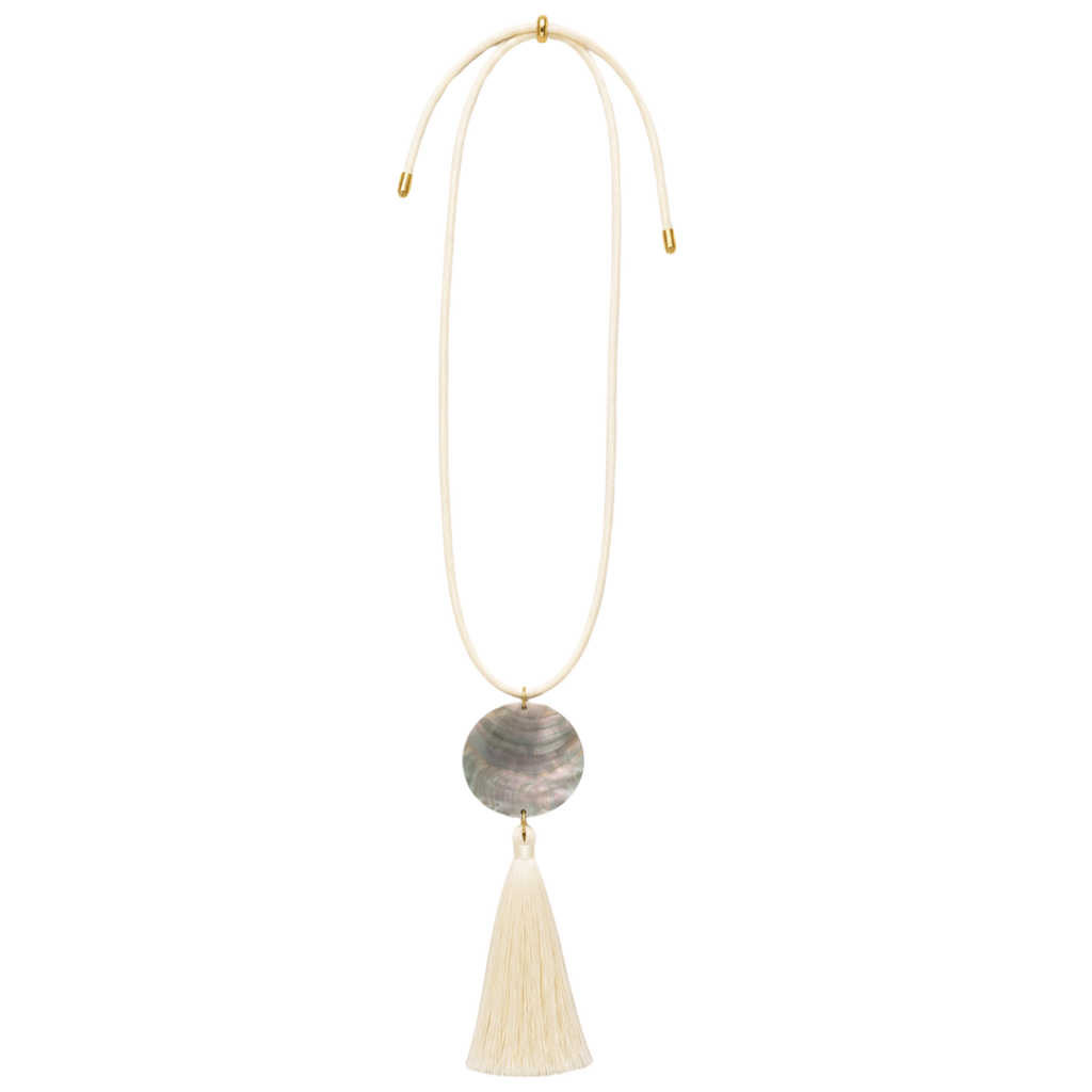 Iridescent Shell Tassel Necklace