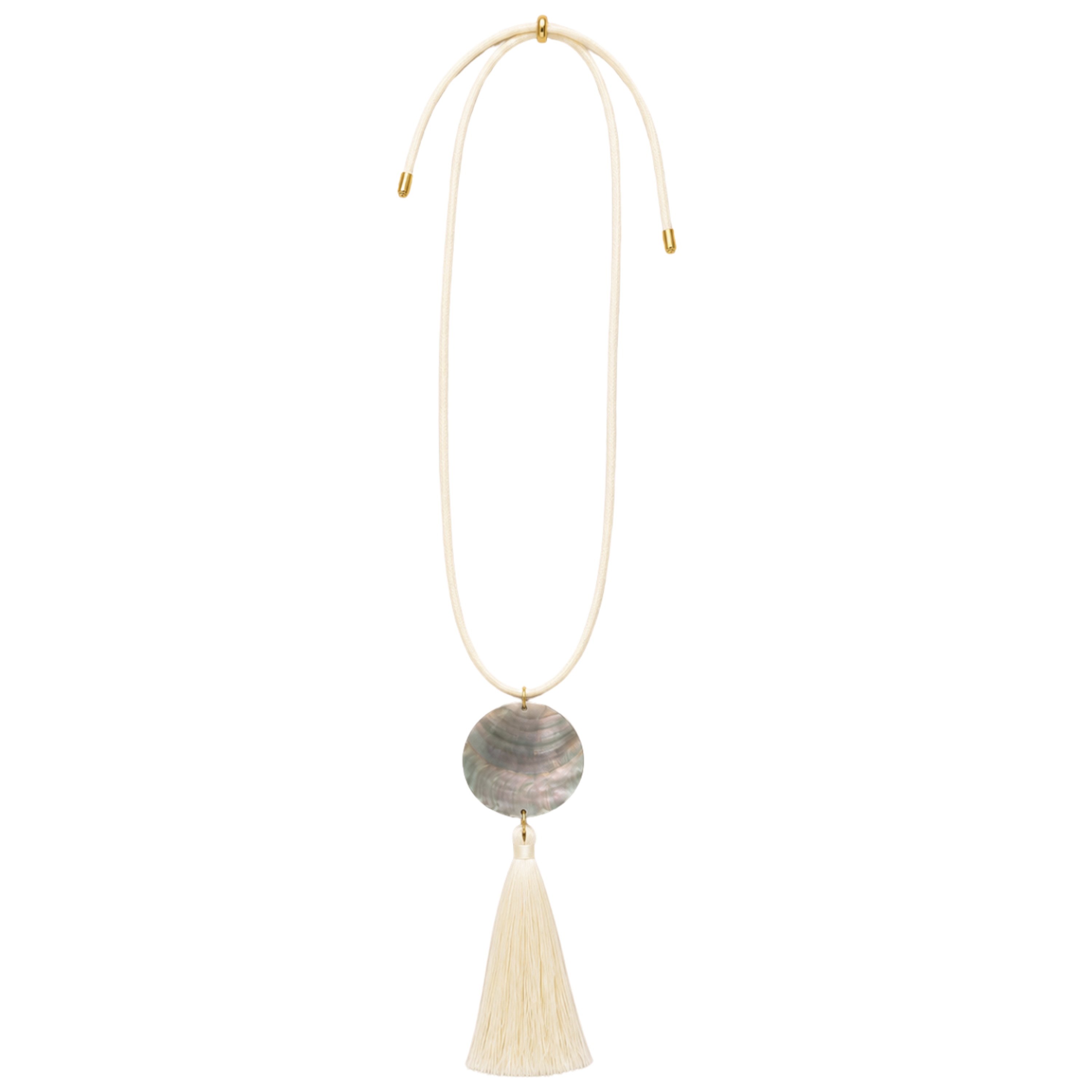 Iridescent Shell Tassel Necklace