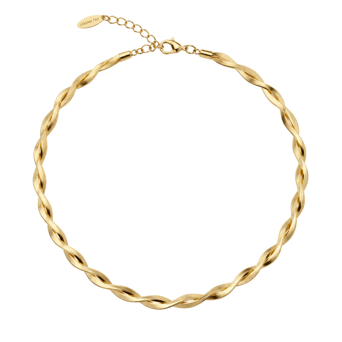 Braided Herringbone Necklace – Gold