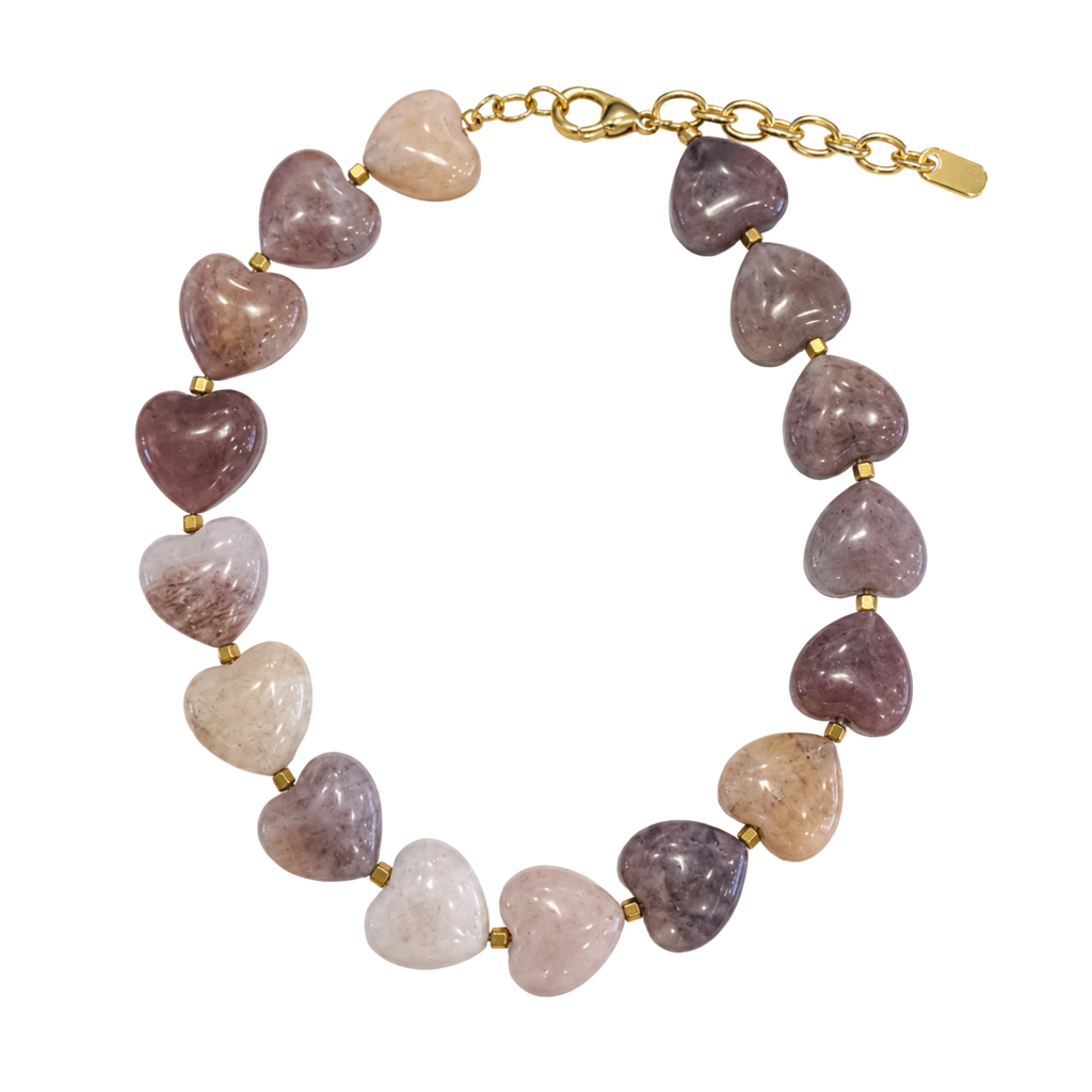 Mixed Stone Heart Necklace