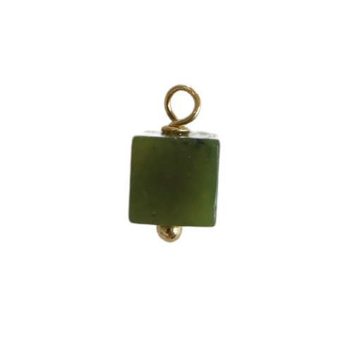 Green Square Gemstone Charm