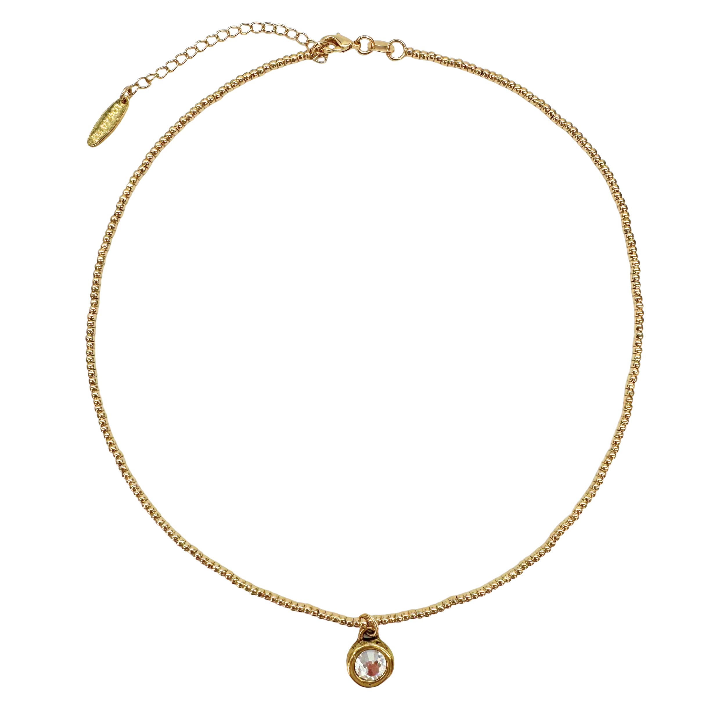 Rhinestone Bezel Beaded Necklace