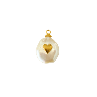 Pearl Gold Heart Charm