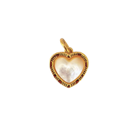 Gold Edged Pearl Heart Charm