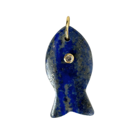 Large Blue Stone Fish Charm