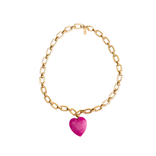  Hot Pink Heart Charm Chain