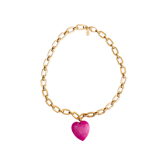 Hot Pink Heart Charm Chain