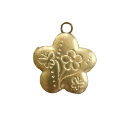 Engraved Flower Charm