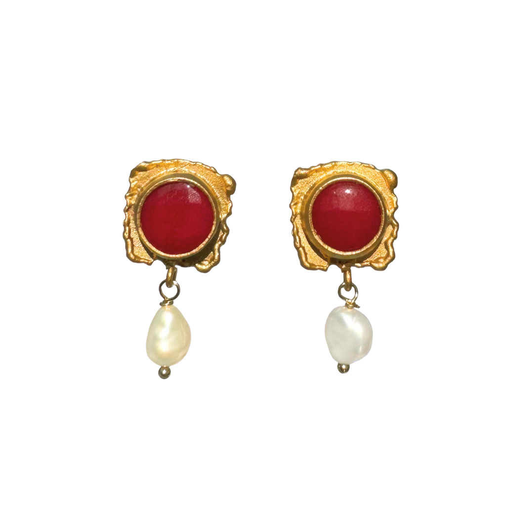Antique Red Stone Earrings