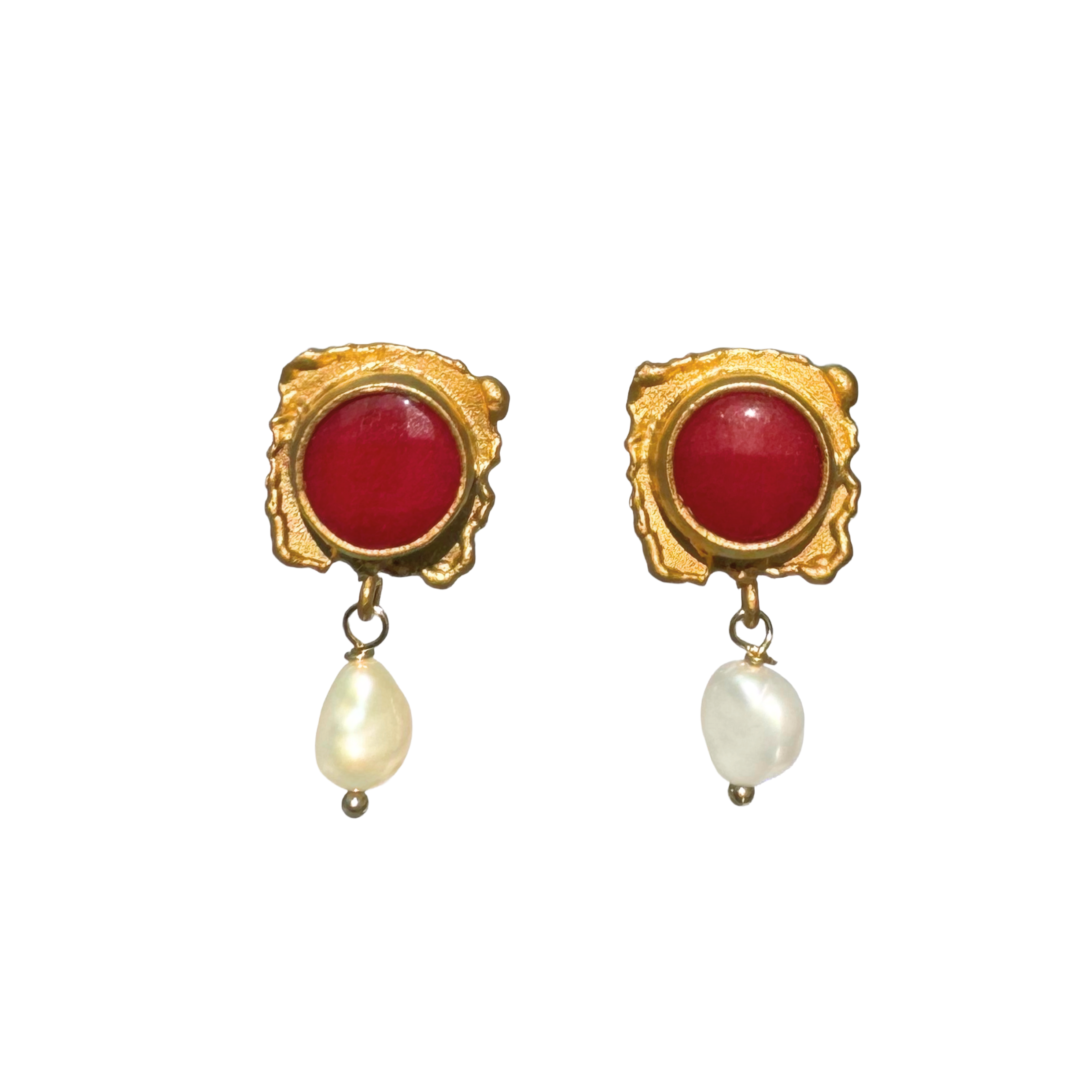 Antique Red Stone Earrings