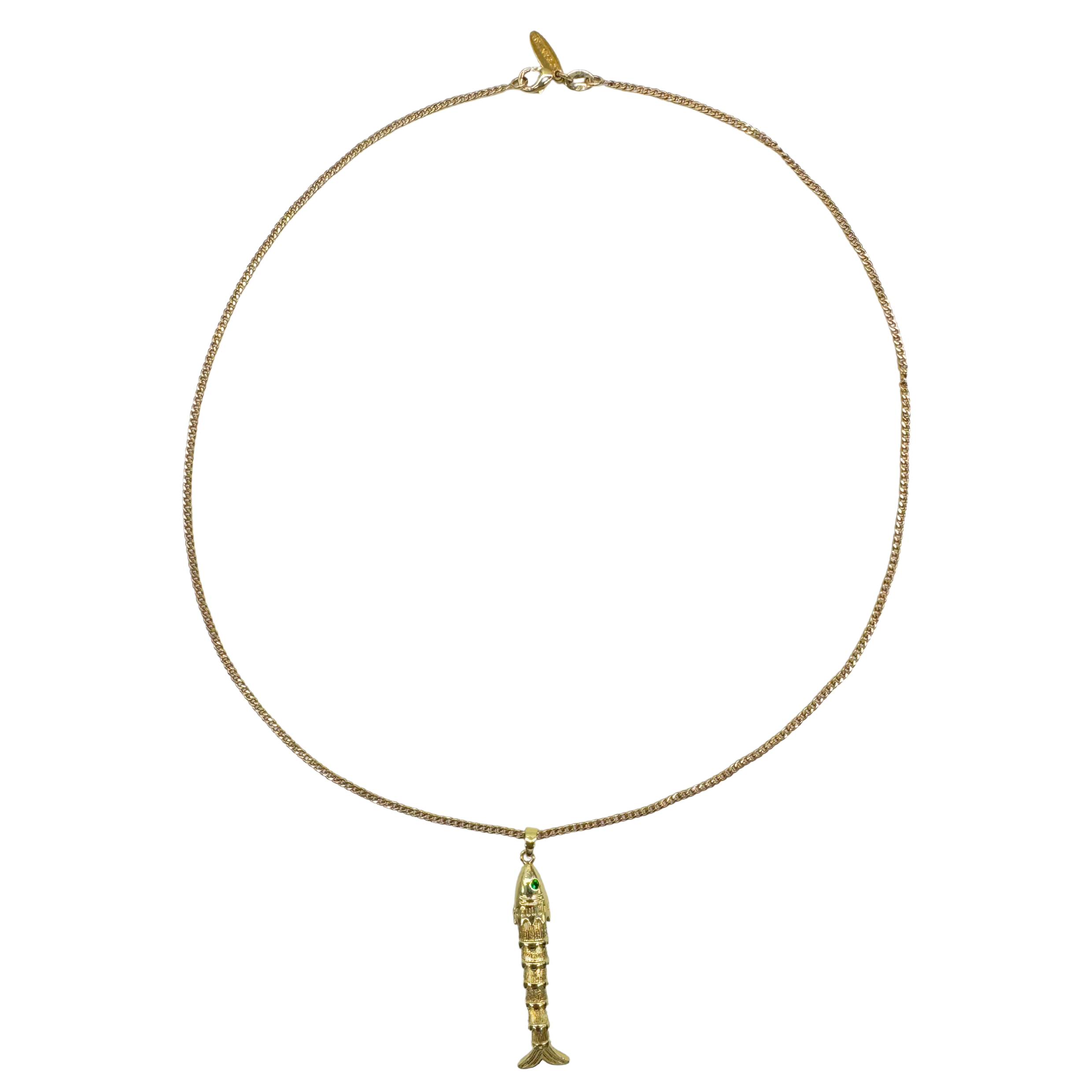 Gold Articulated Fish Necklace