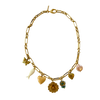 Retro Gold Sun Charm Necklace