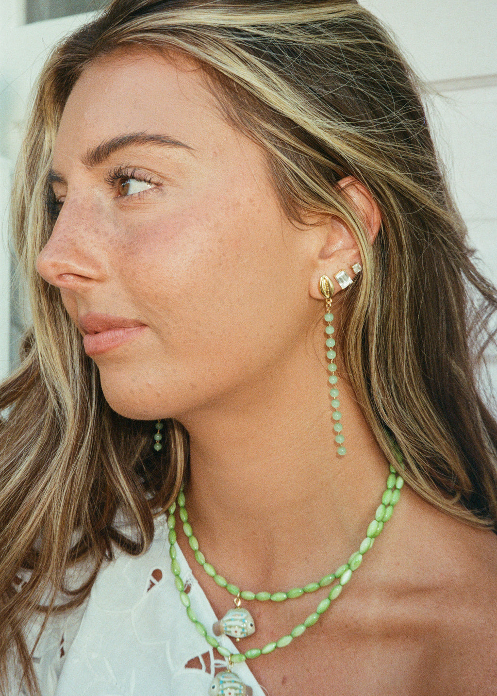Gold Shell Duster Earrings