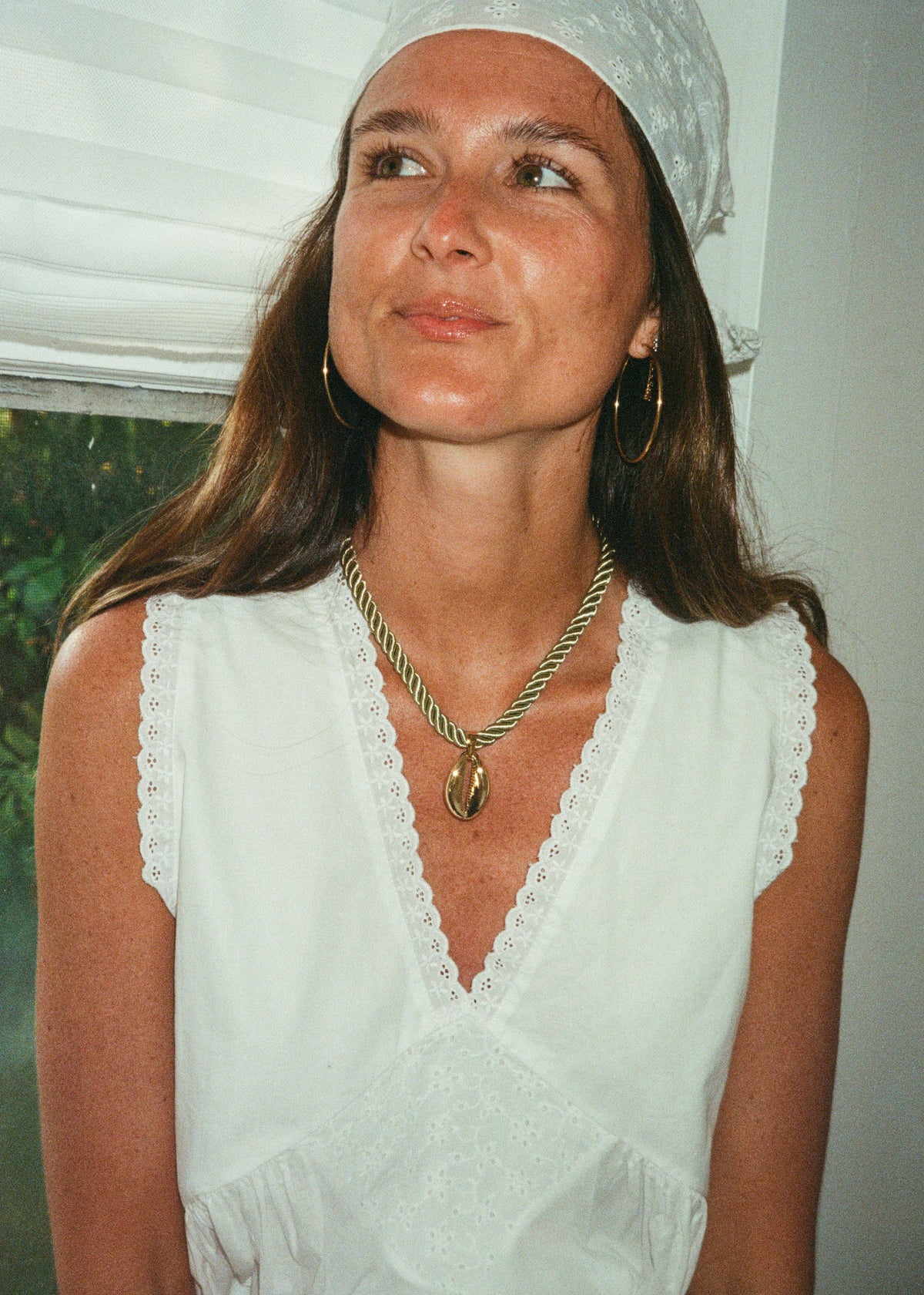 Sage Rope Cowrie Necklace