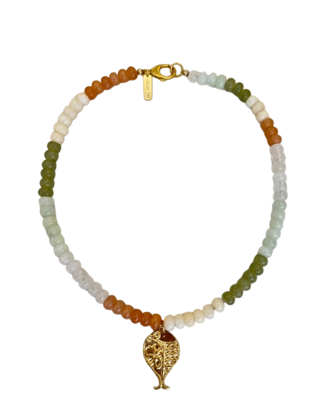 Beaded Gold Fish Necklace