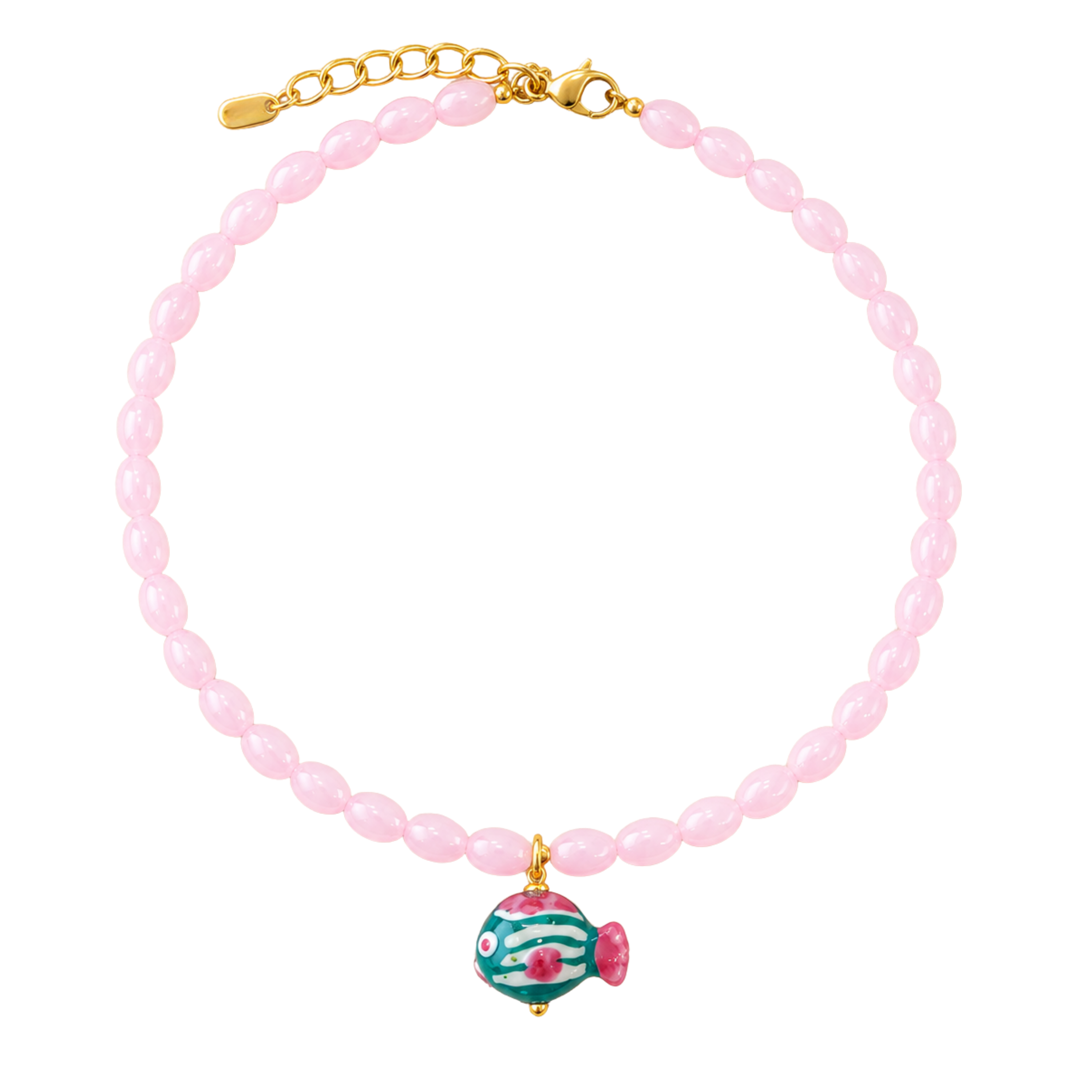 Beaded Carnival Fish Necklace