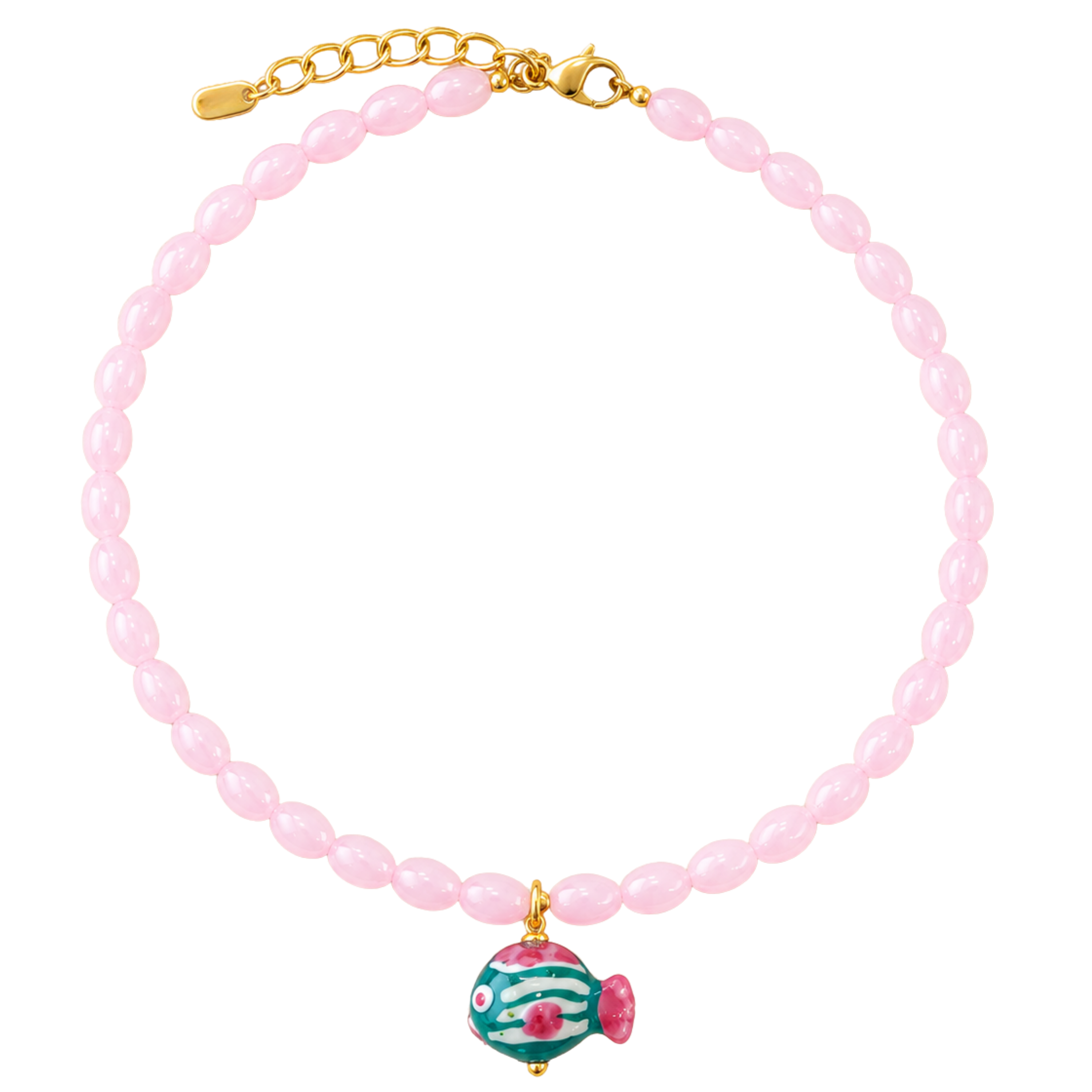 Beaded Carnival Fish Necklace